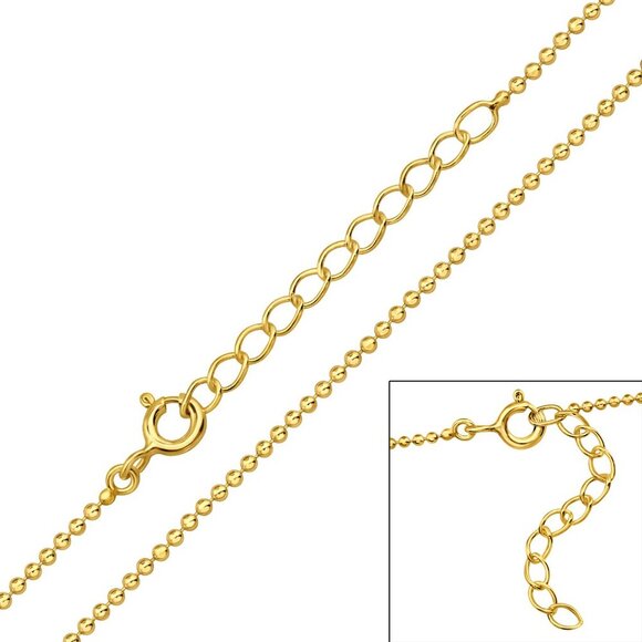 Dainty 14k Gold Vermeil Ball Chain Necklace - Picture 1 of 2